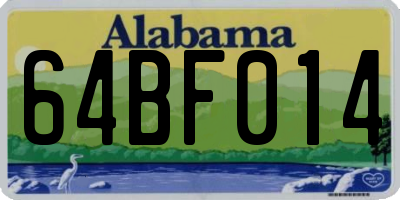 AL license plate 64BF014