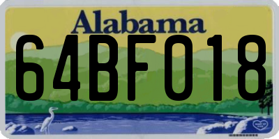 AL license plate 64BF018