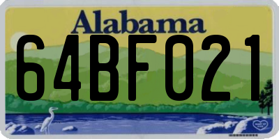 AL license plate 64BF021