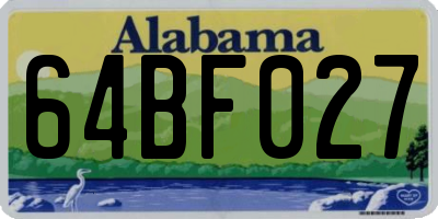 AL license plate 64BF027