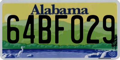 AL license plate 64BF029