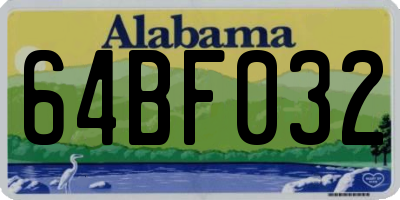 AL license plate 64BF032