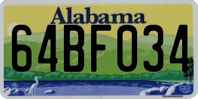 AL license plate 64BF034