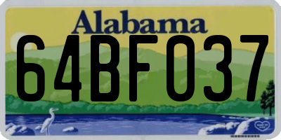 AL license plate 64BF037