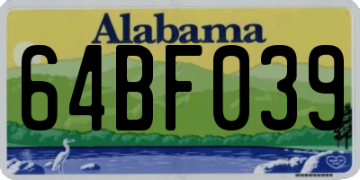 AL license plate 64BF039