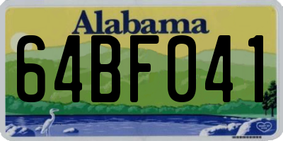 AL license plate 64BF041