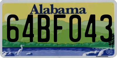 AL license plate 64BF043