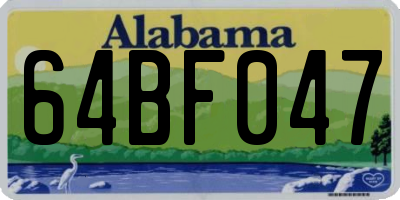 AL license plate 64BF047