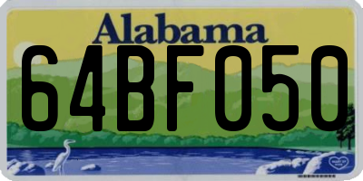 AL license plate 64BF050