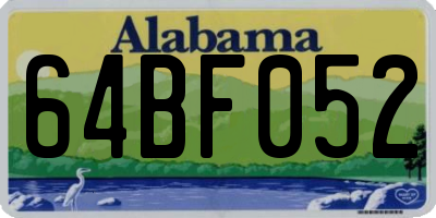 AL license plate 64BF052