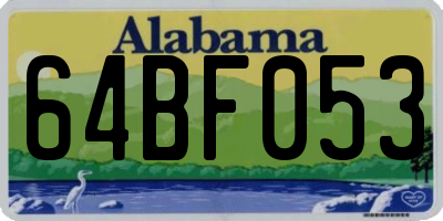 AL license plate 64BF053