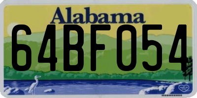 AL license plate 64BF054