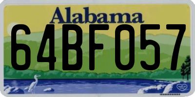 AL license plate 64BF057
