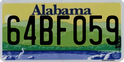 AL license plate 64BF059