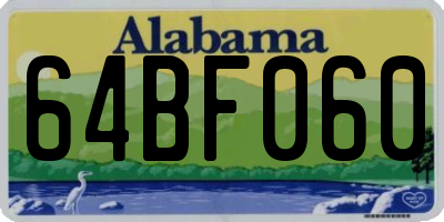 AL license plate 64BF060