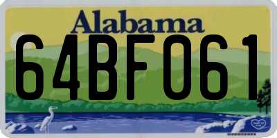 AL license plate 64BF061