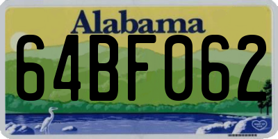 AL license plate 64BF062