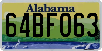 AL license plate 64BF063