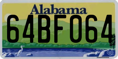 AL license plate 64BF064