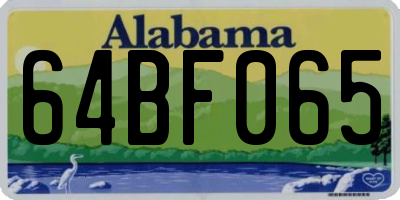 AL license plate 64BF065