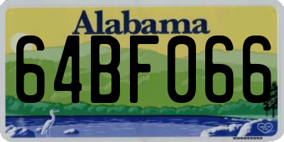 AL license plate 64BF066