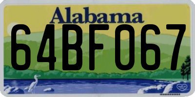 AL license plate 64BF067