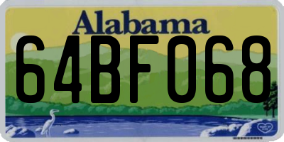 AL license plate 64BF068