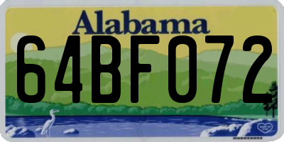 AL license plate 64BF072
