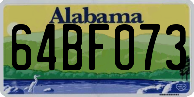AL license plate 64BF073