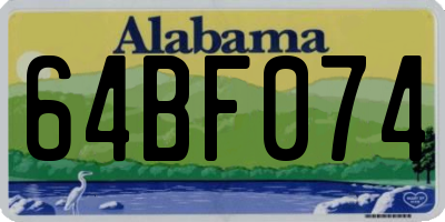 AL license plate 64BF074