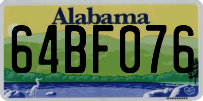 AL license plate 64BF076