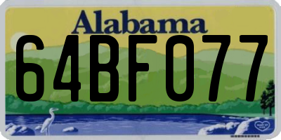 AL license plate 64BF077