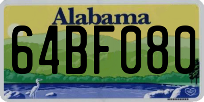 AL license plate 64BF080