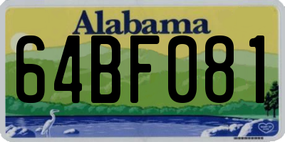 AL license plate 64BF081