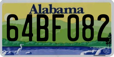 AL license plate 64BF082