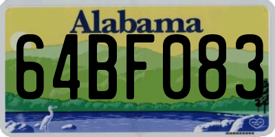 AL license plate 64BF083