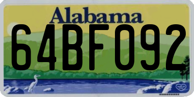 AL license plate 64BF092