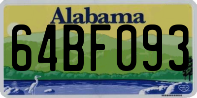 AL license plate 64BF093