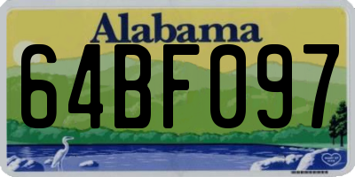 AL license plate 64BF097