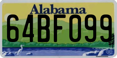 AL license plate 64BF099