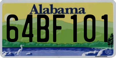 AL license plate 64BF101