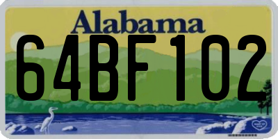 AL license plate 64BF102