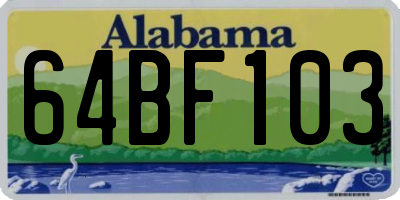 AL license plate 64BF103