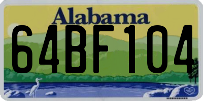 AL license plate 64BF104