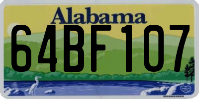 AL license plate 64BF107