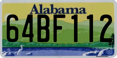 AL license plate 64BF112