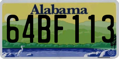 AL license plate 64BF113