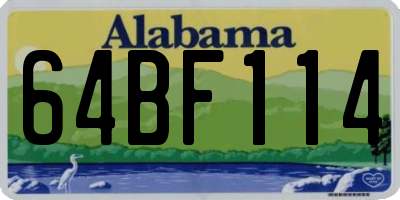 AL license plate 64BF114
