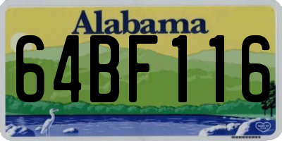 AL license plate 64BF116