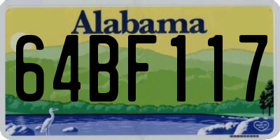 AL license plate 64BF117